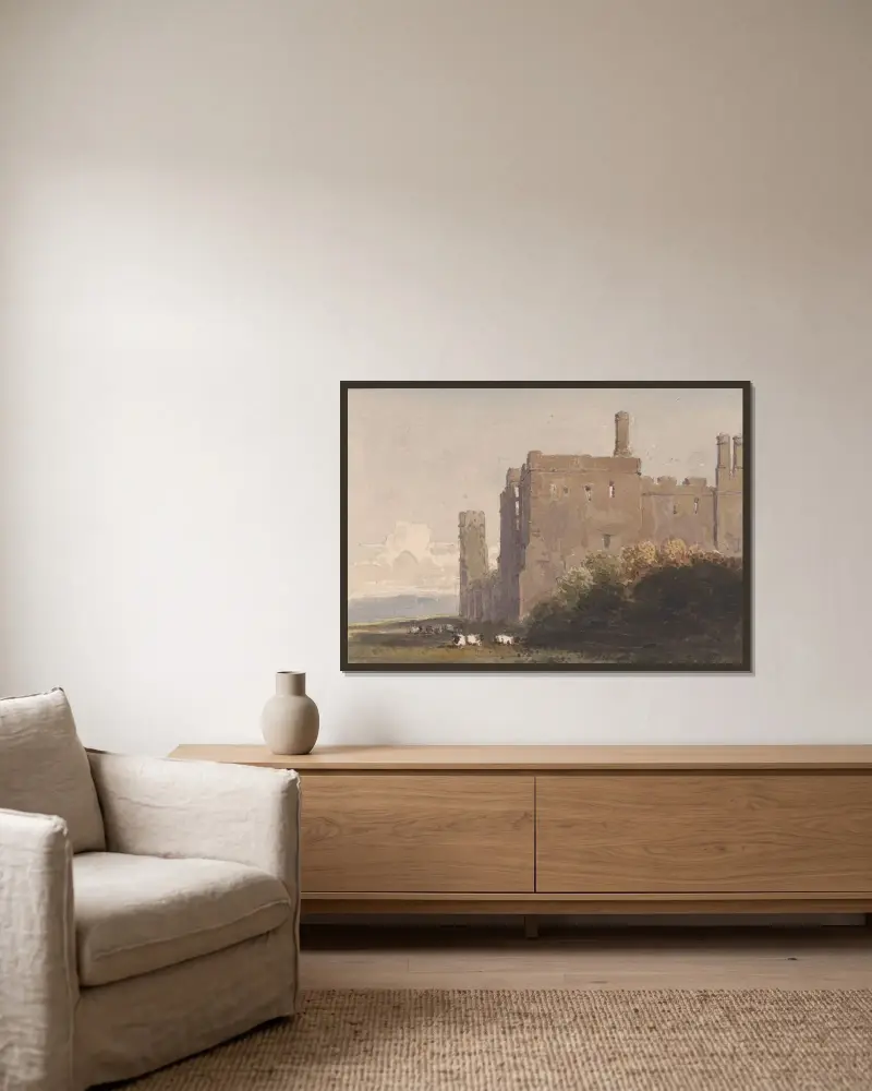 Battle Abbey, Sussex av David Cox inramad på en vägg