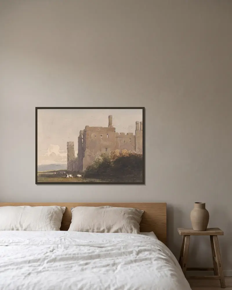 Battle Abbey, Sussex av David Cox inramad på en vägg