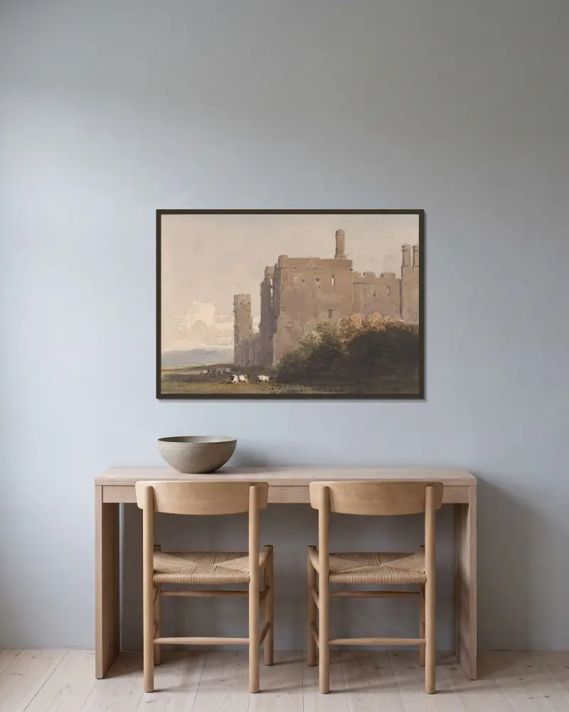 Battle Abbey, Sussex av David Cox inramad på en vägg
