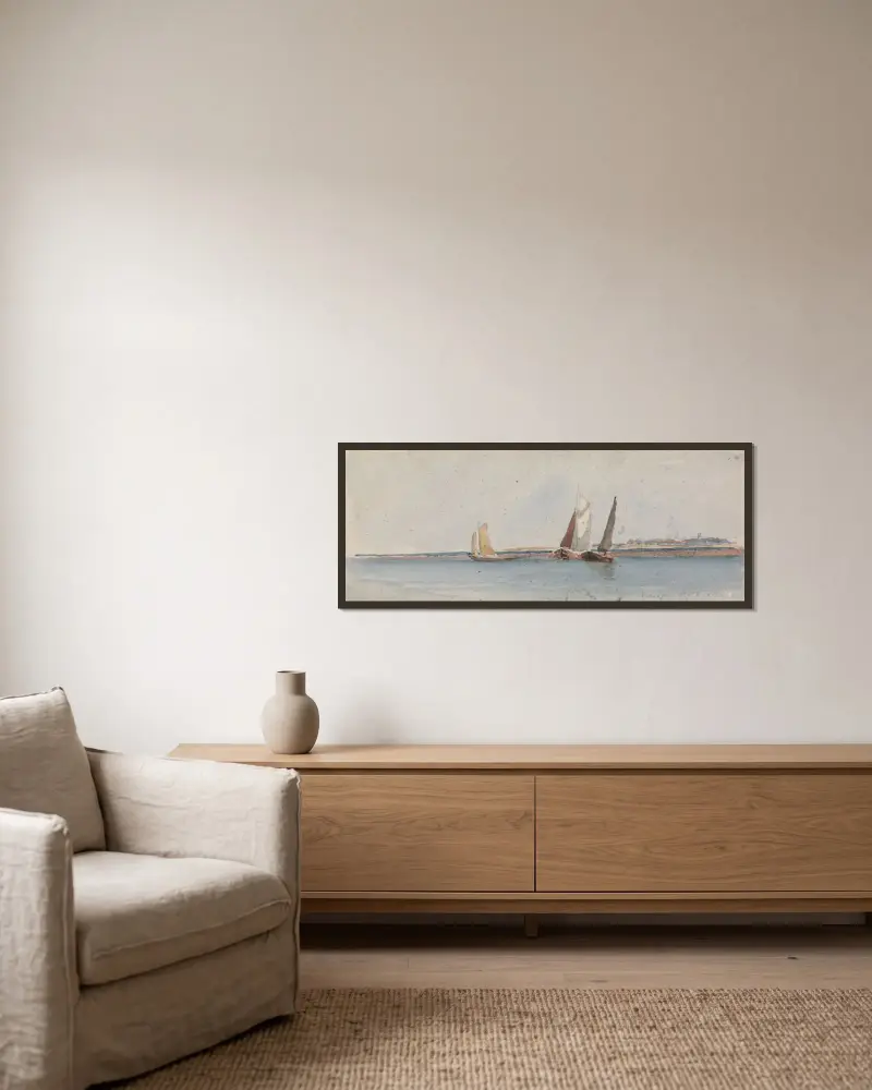 Bergen op Zoom von David Cox gerahmt an einer Wand