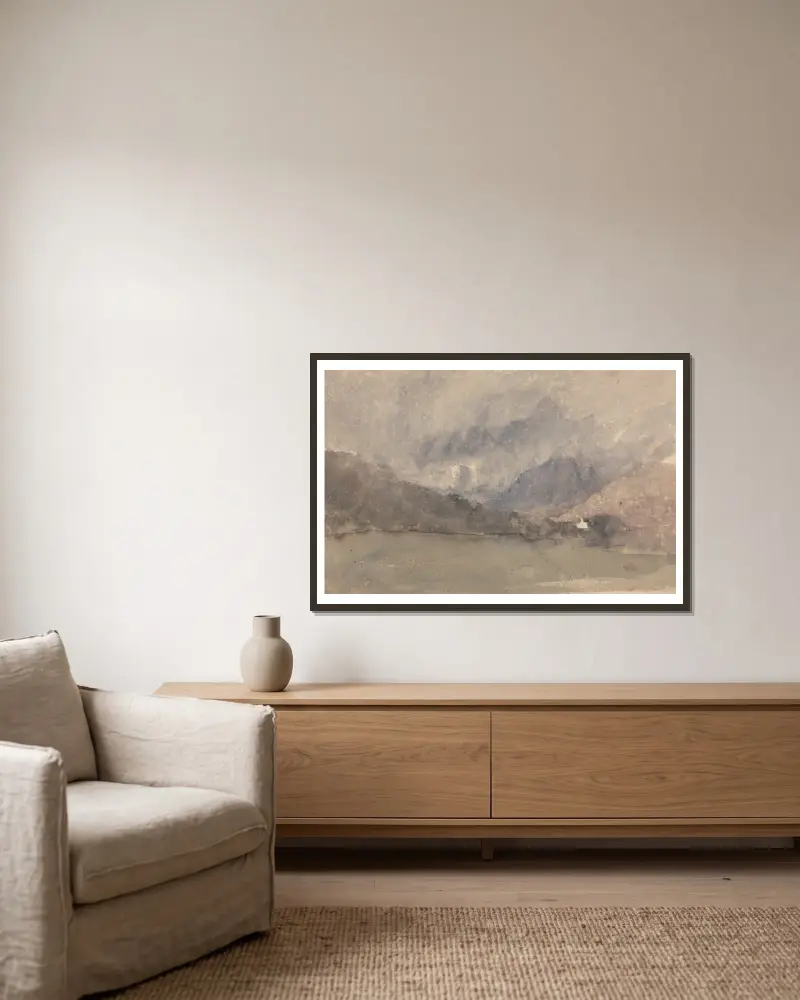 Capel Curig, Caernarvonshire, Wales av David Cox inramad på en vägg