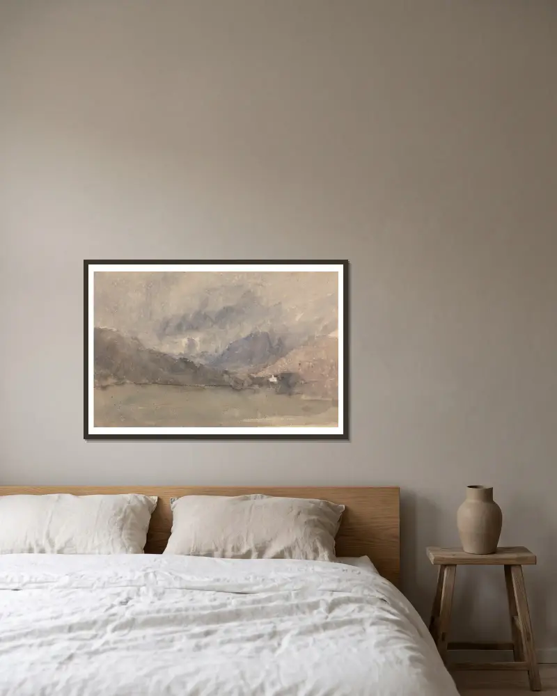 Capel Curig, Caernarvonshire, Wales av David Cox inramad på en vägg