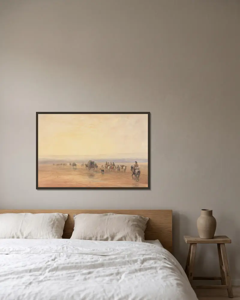 Überquerung der Lancaster Sands von David Cox gerahmt an einer Wand