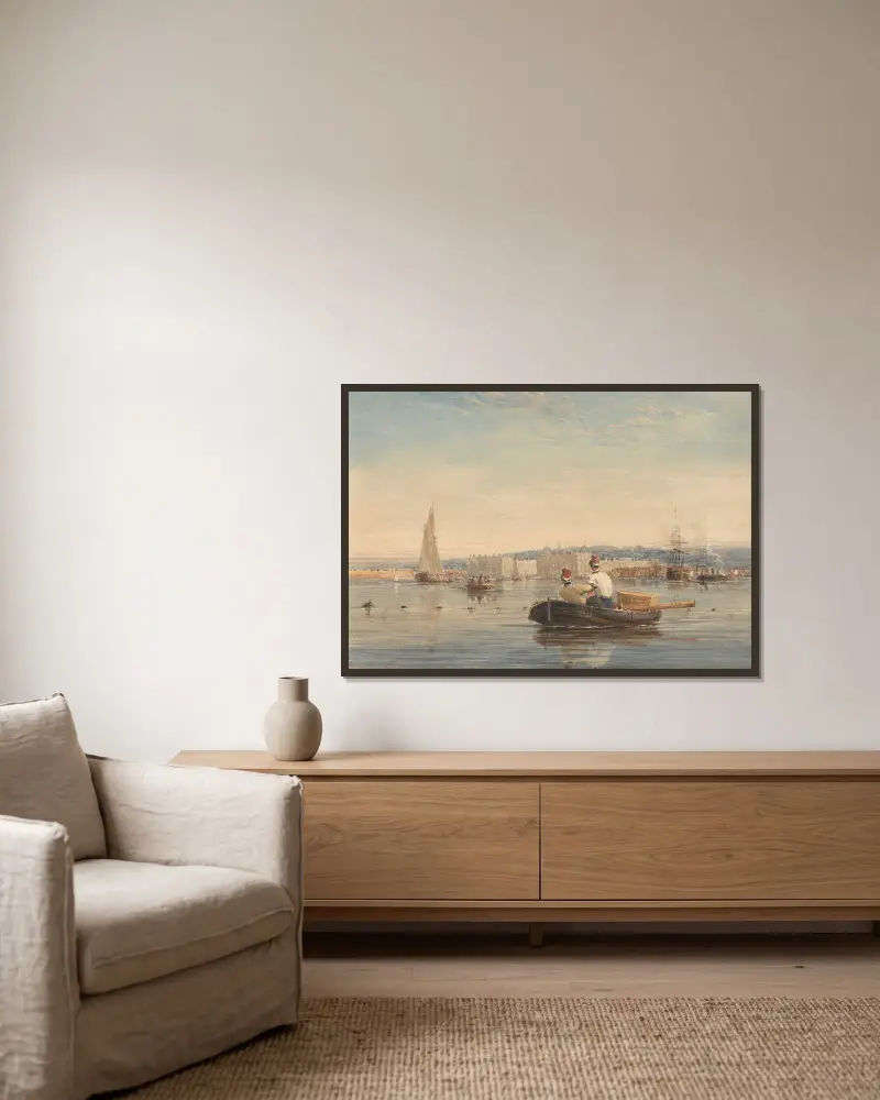 Greenwich von David Cox gerahmt an einer Wand