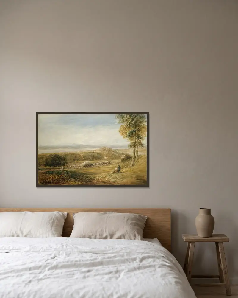 Lancaster; Frieden und Krieg von David Cox gerahmt an einer Wand