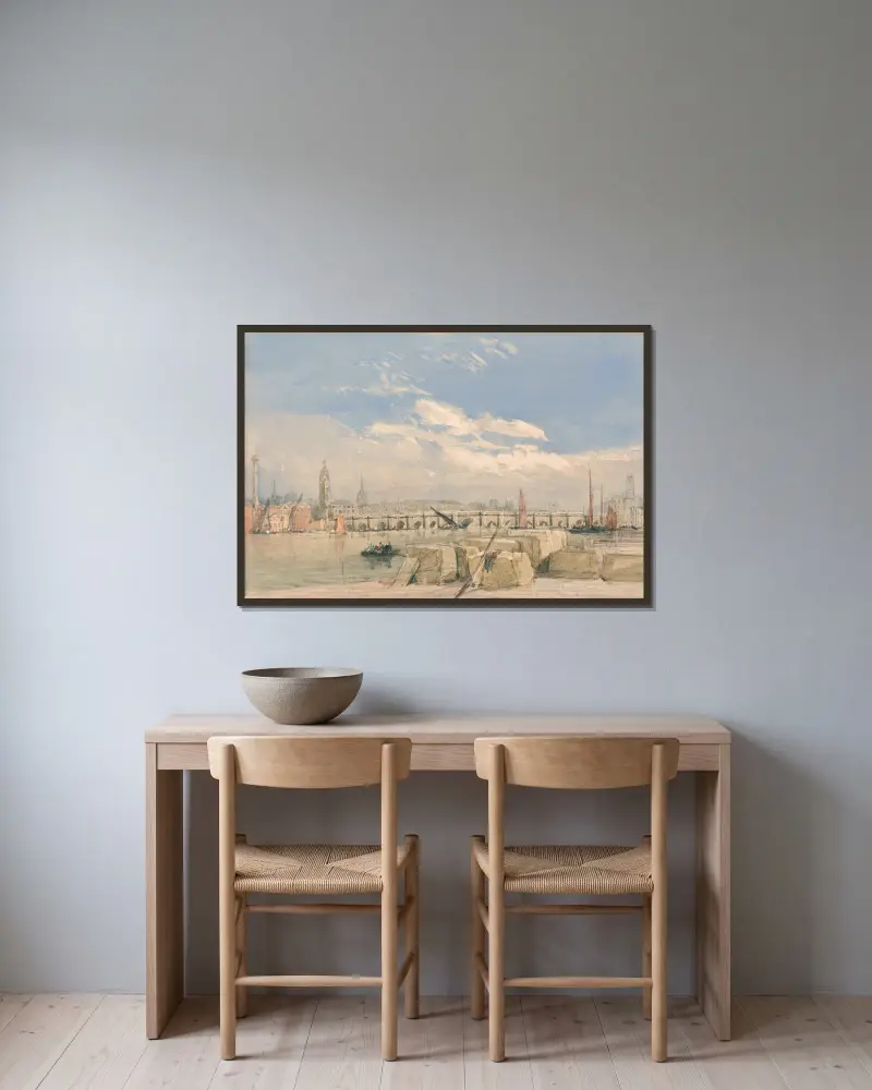 London Bridge, David Cox v rámu na stěně
