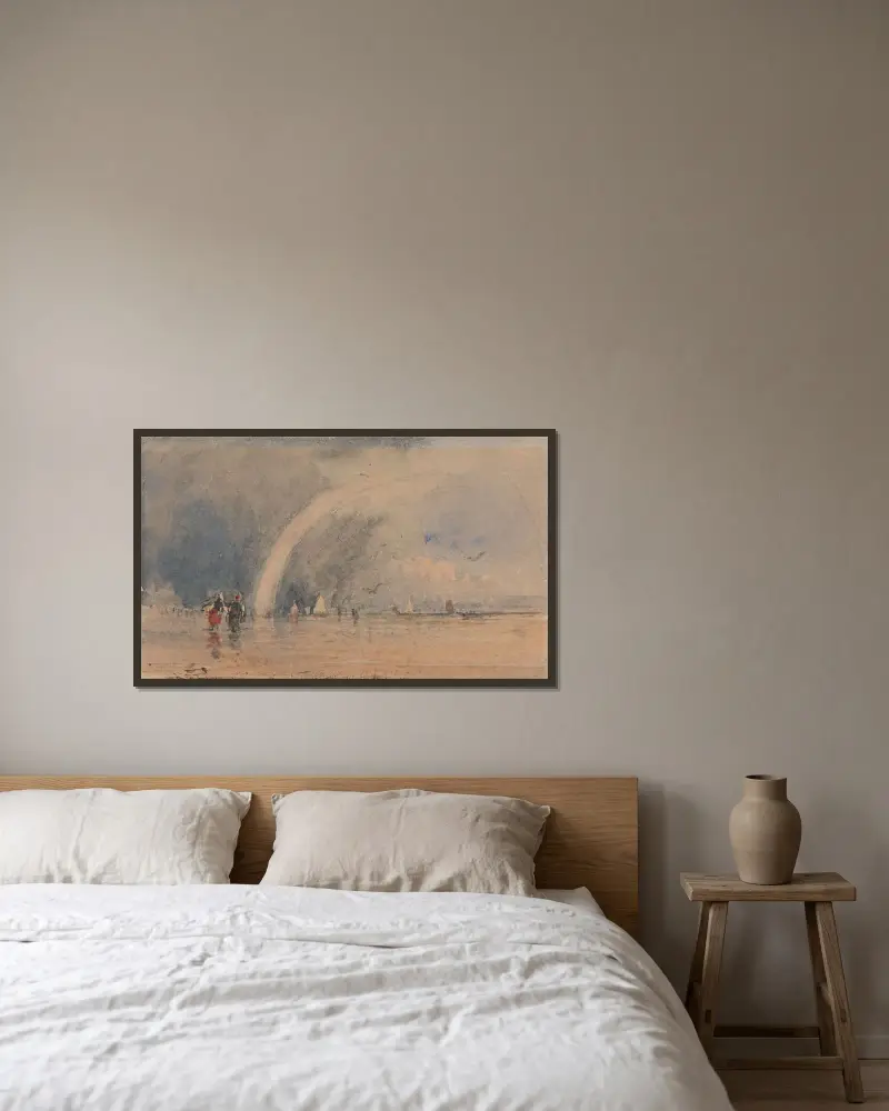 Morecambe Sands von David Cox gerahmt an einer Wand