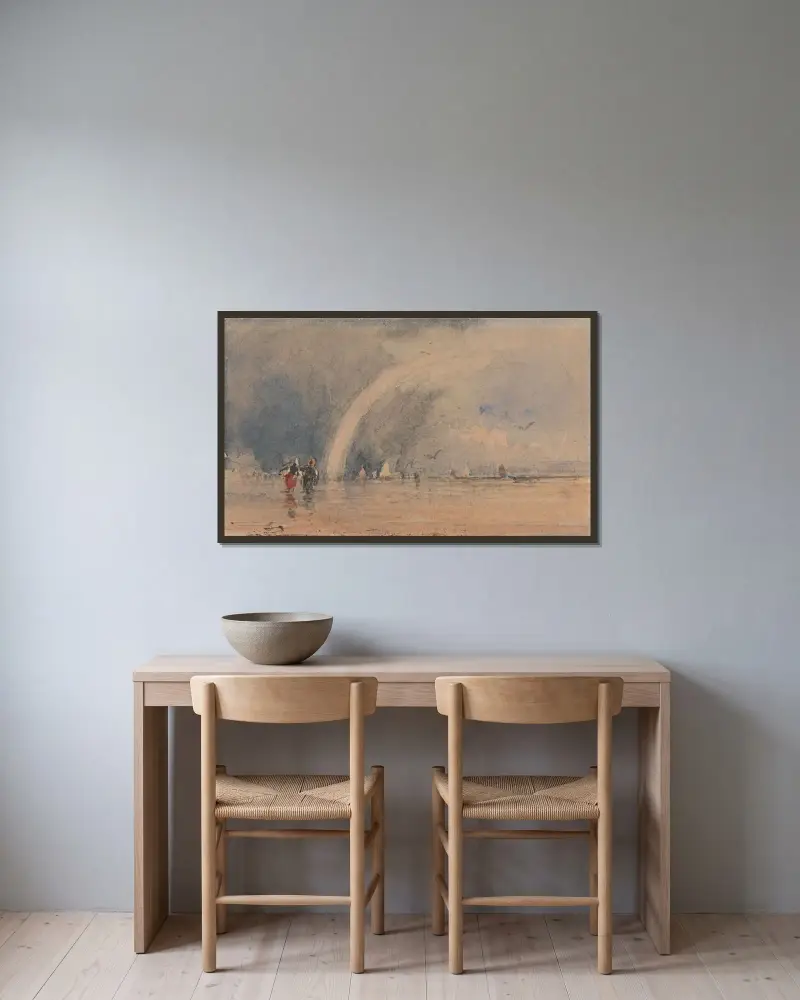 Morecambe Sands von David Cox gerahmt an einer Wand