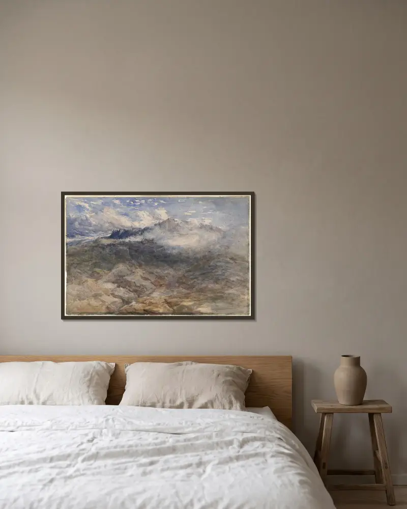 Bergeshöhen, Cader Idris von David Cox gerahmt an einer Wand