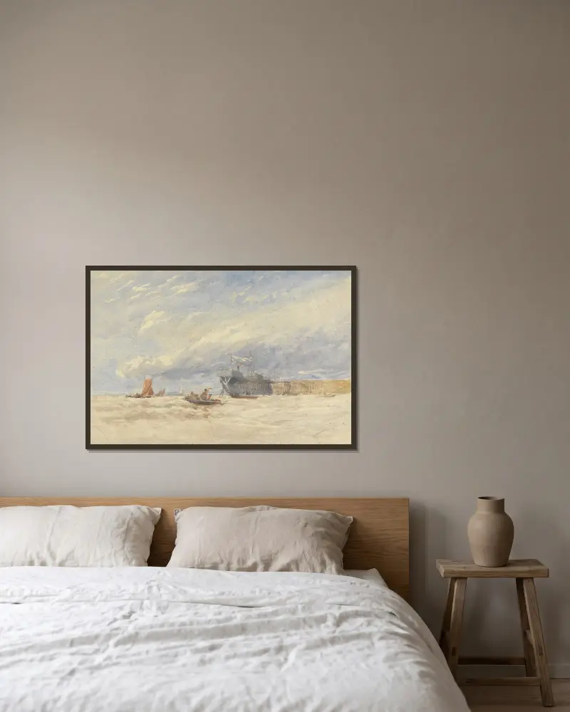 Na řece Medway, David Cox v rámu na stěně