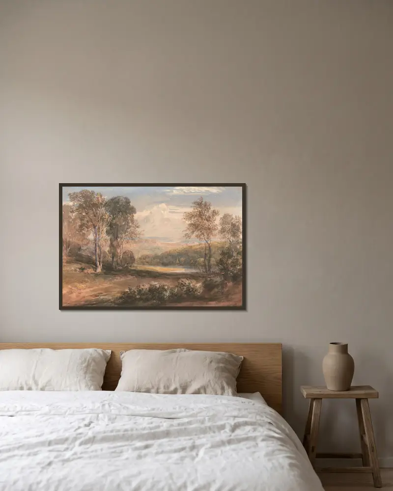 U řeky Wye, David Cox v rámu na stěně