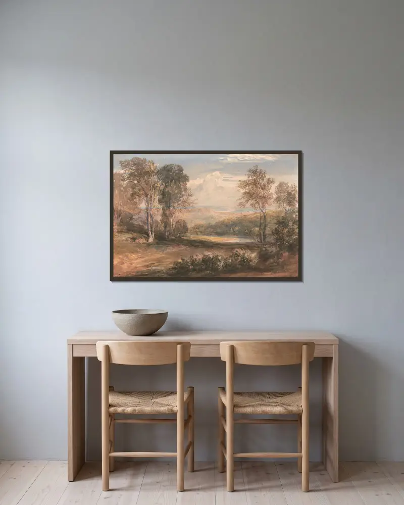 U řeky Wye, David Cox v rámu na stěně