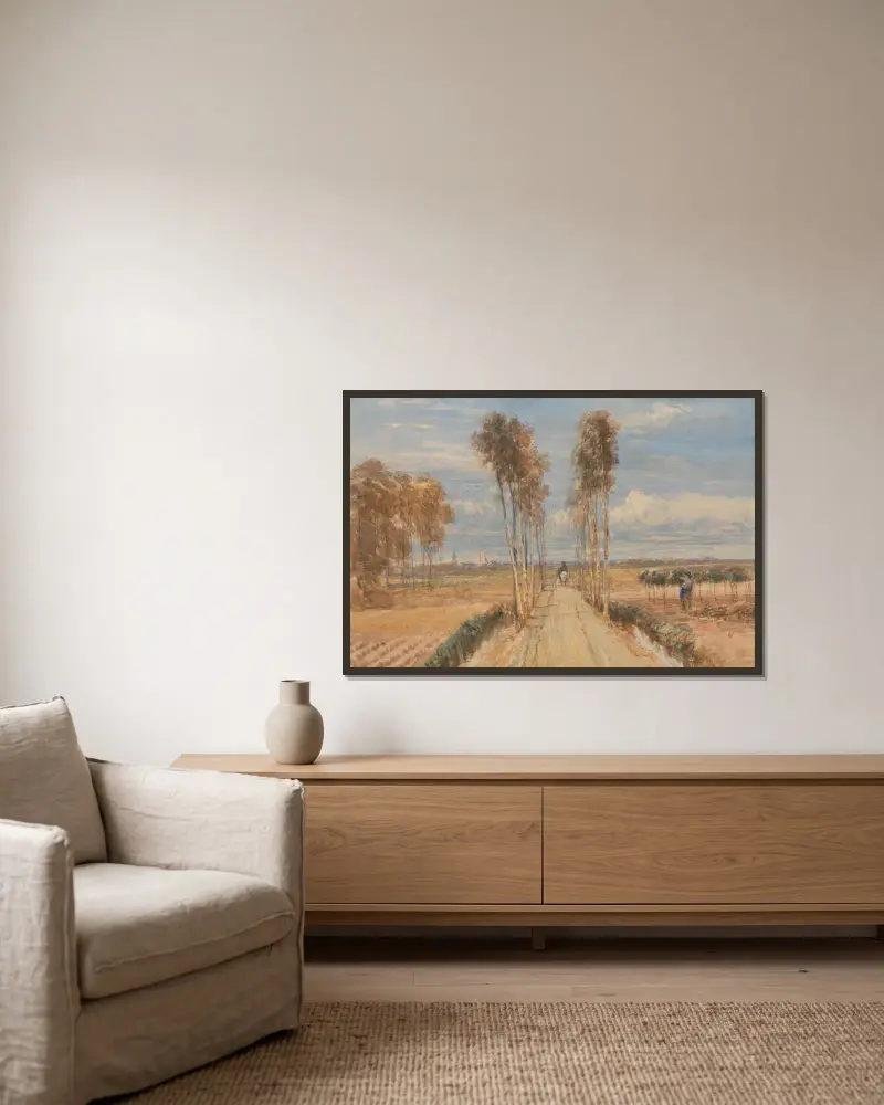 The Poplar Avenue, after Hobbema av David Cox inramad på en vägg