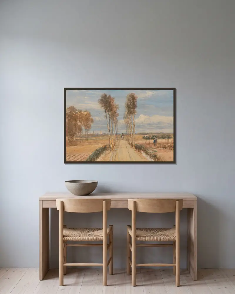 The Poplar Avenue, after Hobbema av David Cox inramad på en vägg