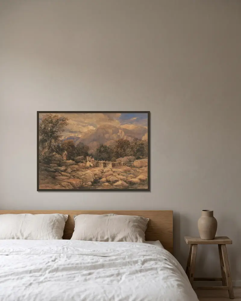 Laxfällan av David Cox inramad på en vägg