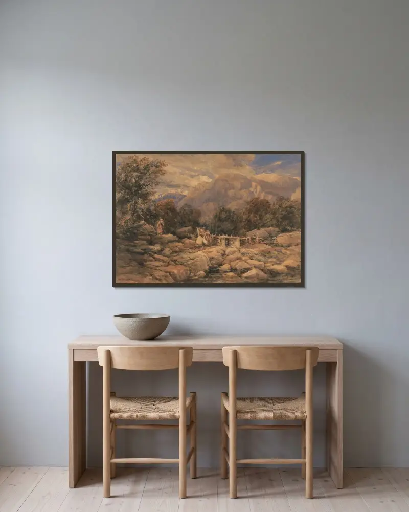 Laxfällan av David Cox inramad på en vägg