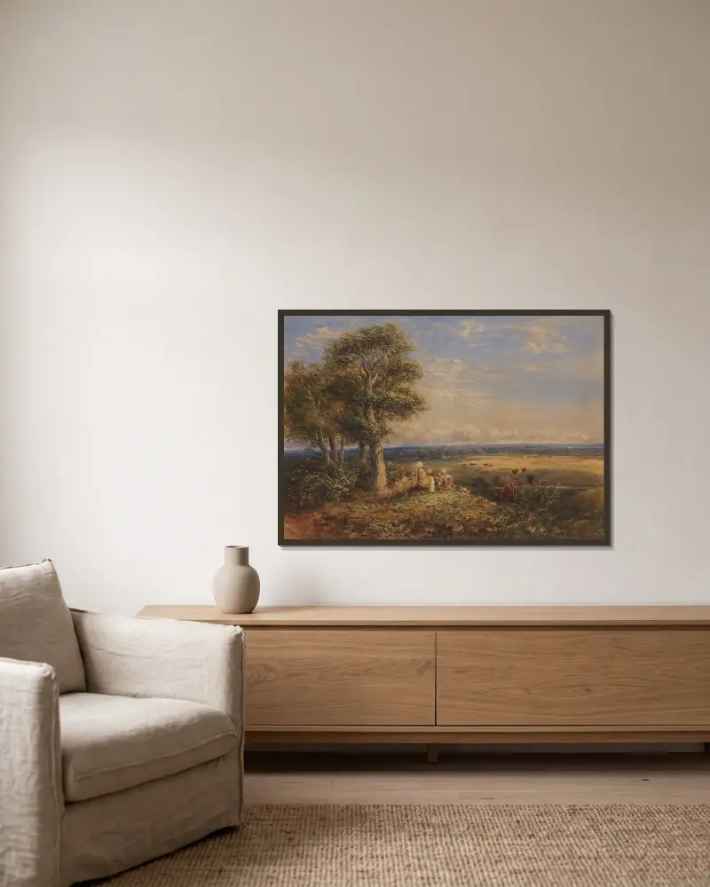 Die Lerche von David Cox gerahmt an einer Wand
