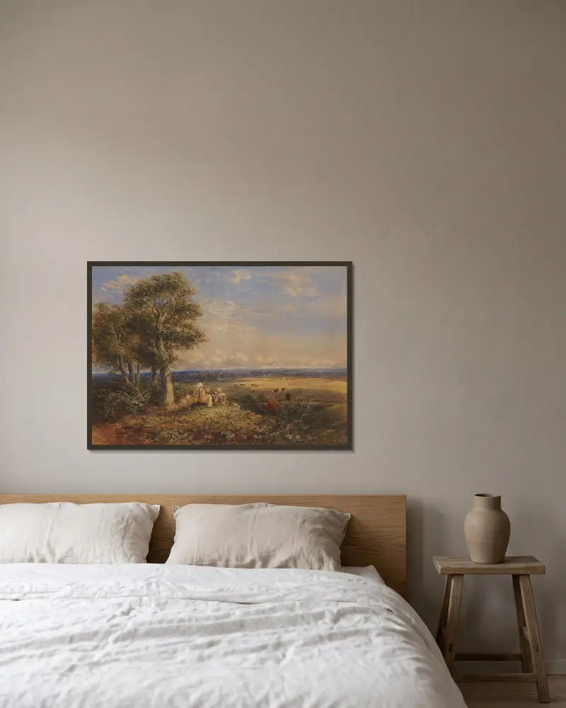 Die Lerche von David Cox gerahmt an einer Wand