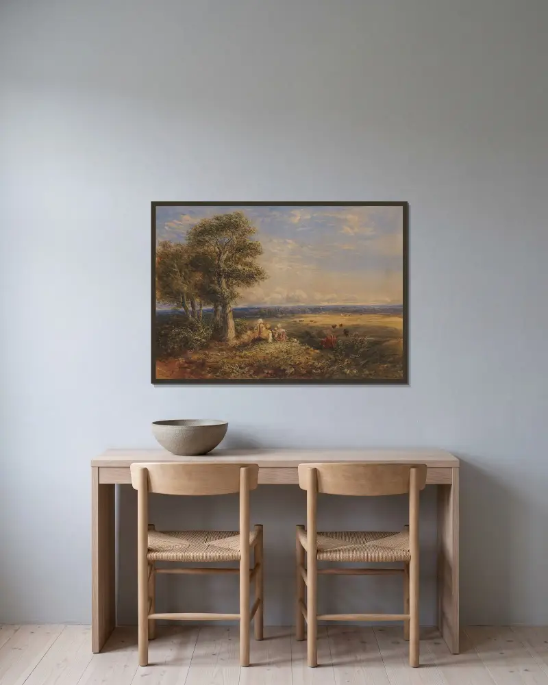 Die Lerche von David Cox gerahmt an einer Wand