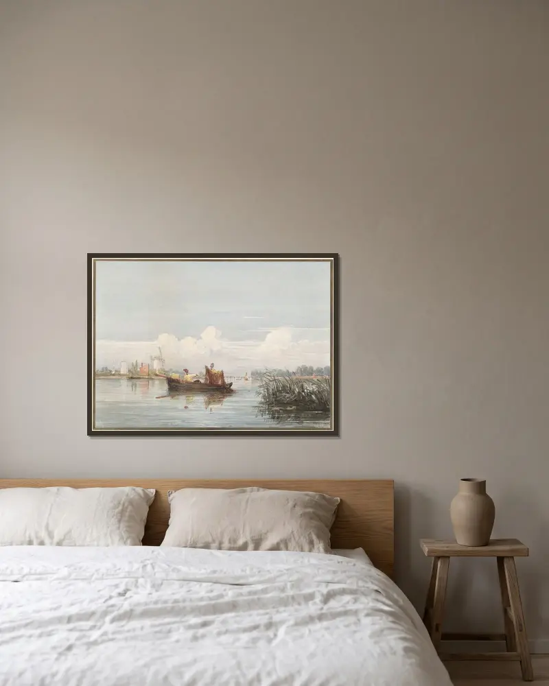 Themsen vid Battersea av David Cox inramad på en vägg
