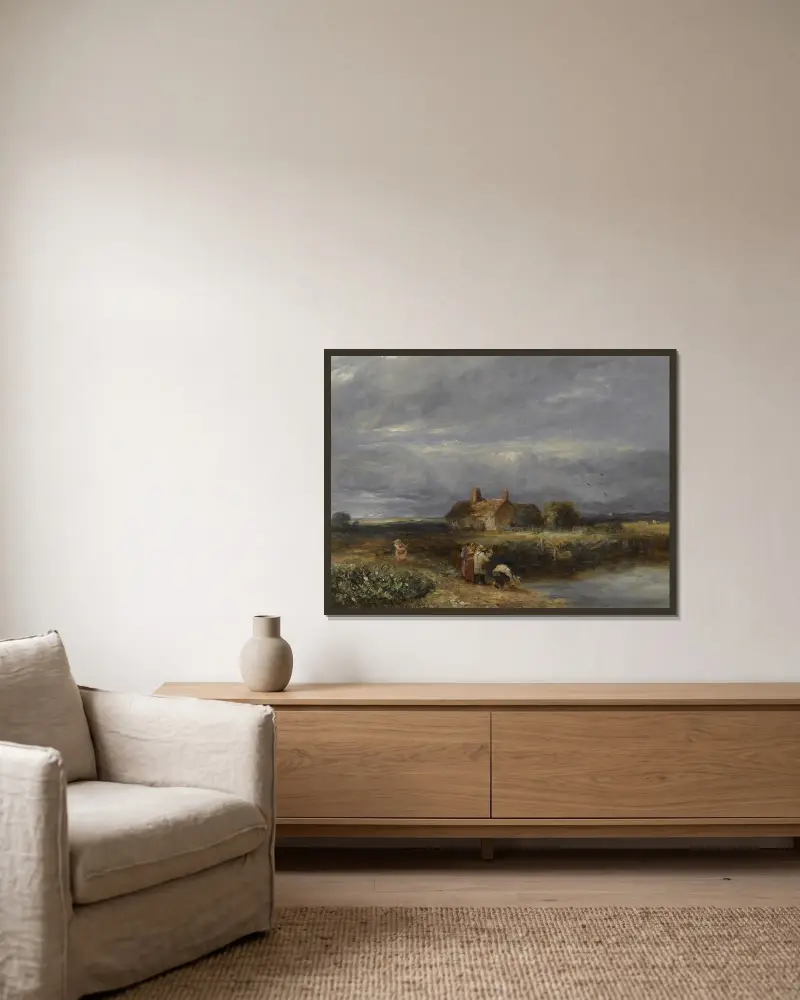Die jungen Seefahrer von David Cox gerahmt an einer Wand