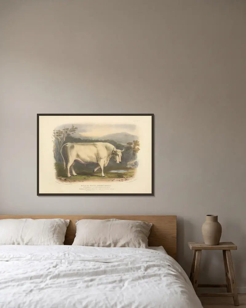 Die wilde oder weiße Waldrasse, 1842 – Nr. 2 von David Low gerahmt an einer Wand
