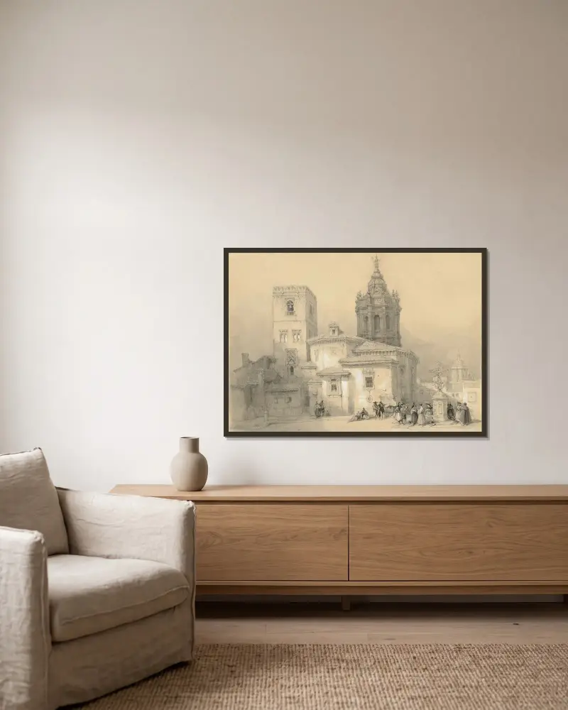 Utsikt över Santa Catalina, Sevilla, Spanien av David Roberts inramad på en vägg