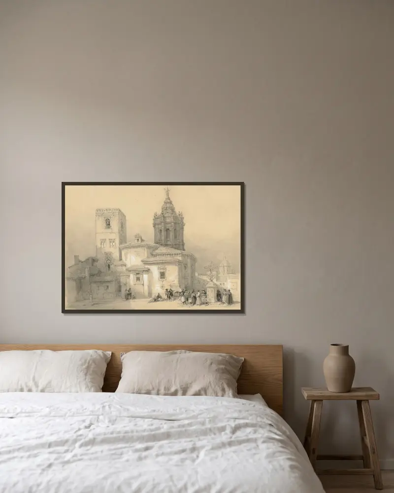 Utsikt över Santa Catalina, Sevilla, Spanien av David Roberts inramad på en vägg