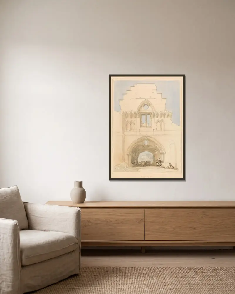 Aberothock Abbey von David Roberts gerahmt an einer Wand