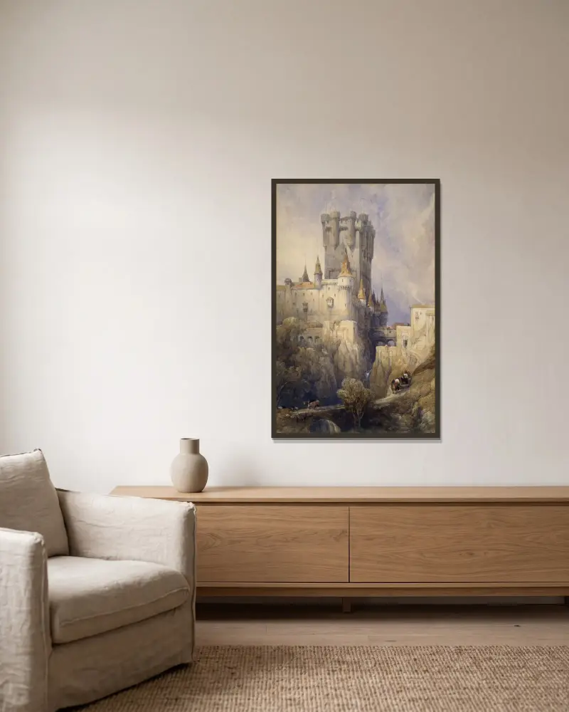 Alcazar, Segovia, Spain av David Roberts inramad på en vägg