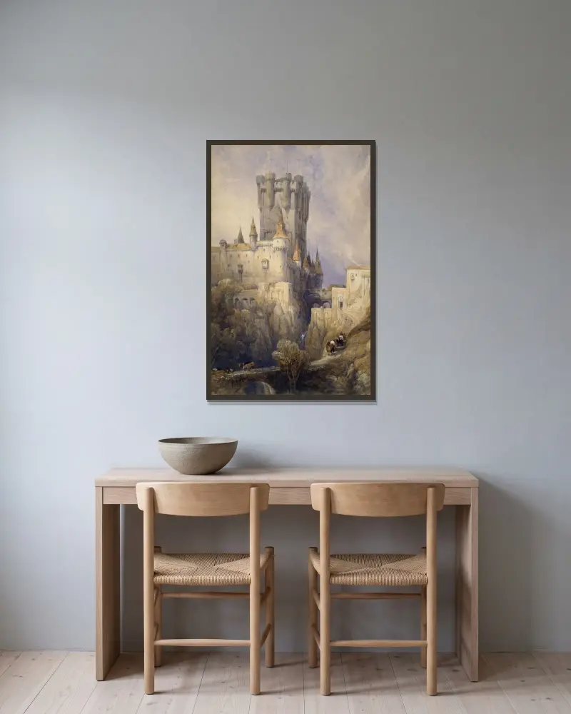 Alcazar, Segovia, Spain av David Roberts inramad på en vägg