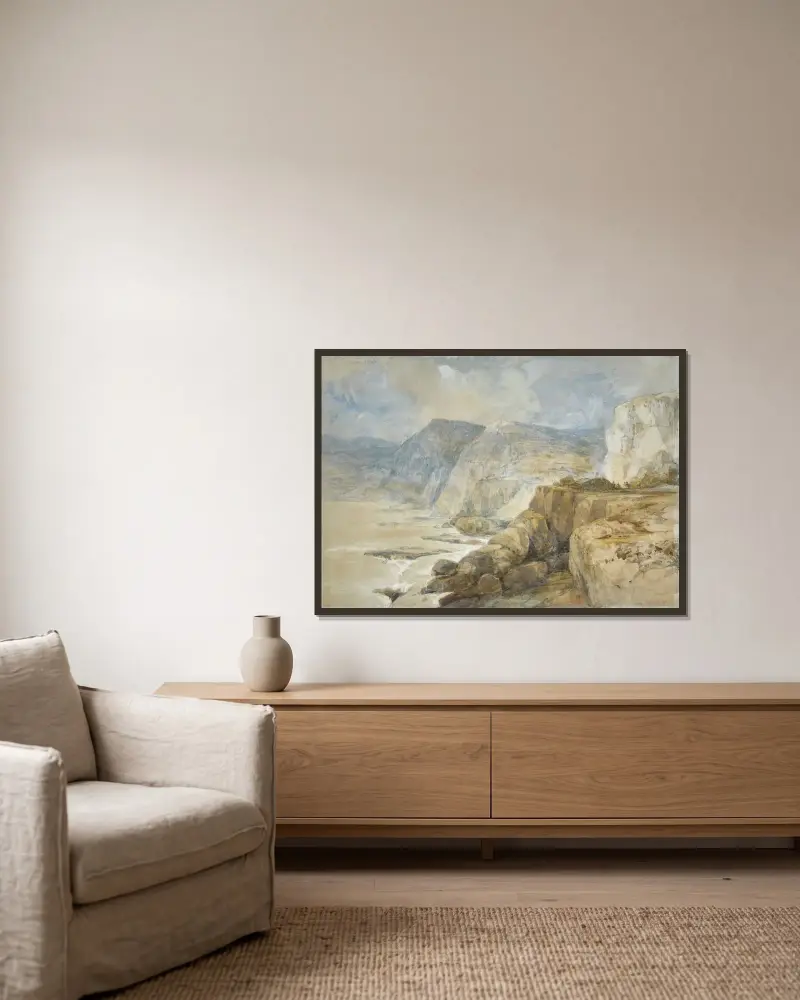 Cape Blanco, Lebanon av David Roberts inramad på en vägg
