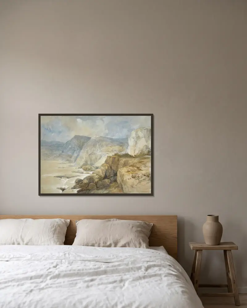 Cape Blanco, Lebanon av David Roberts inramad på en vägg