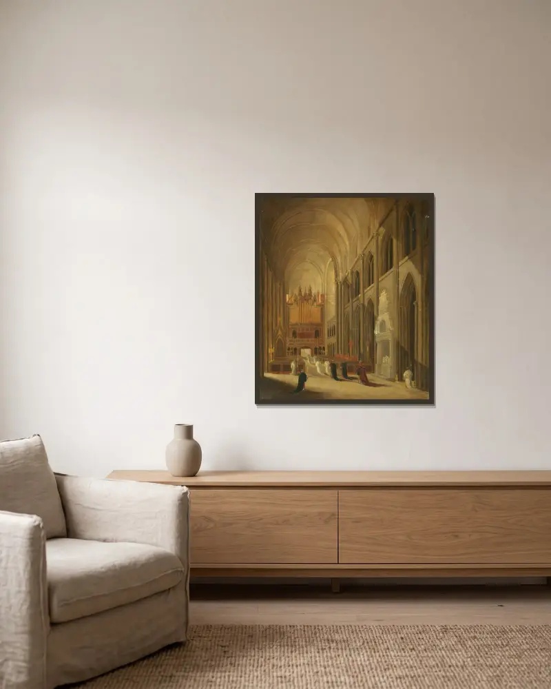 Auf dem Weg zur Messe von David Roberts gerahmt an einer Wand
