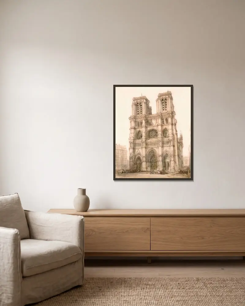 Notre-Dame, Paris av David Roberts inramad på en vägg
