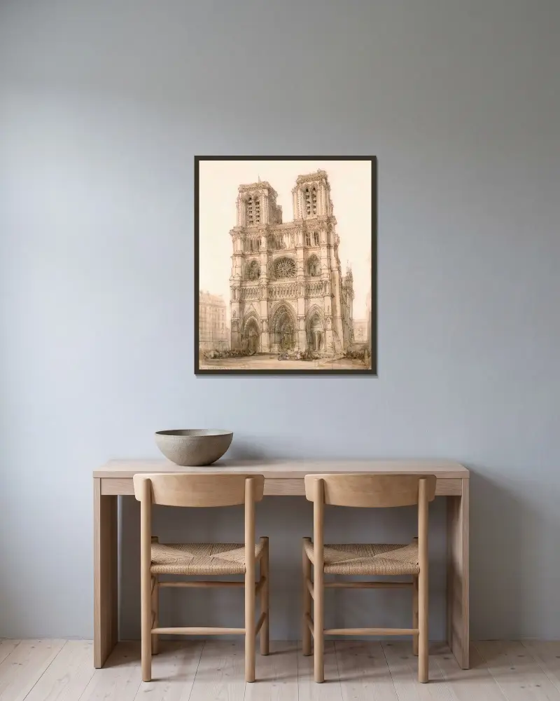 Notre-Dame, Paris av David Roberts inramad på en vägg