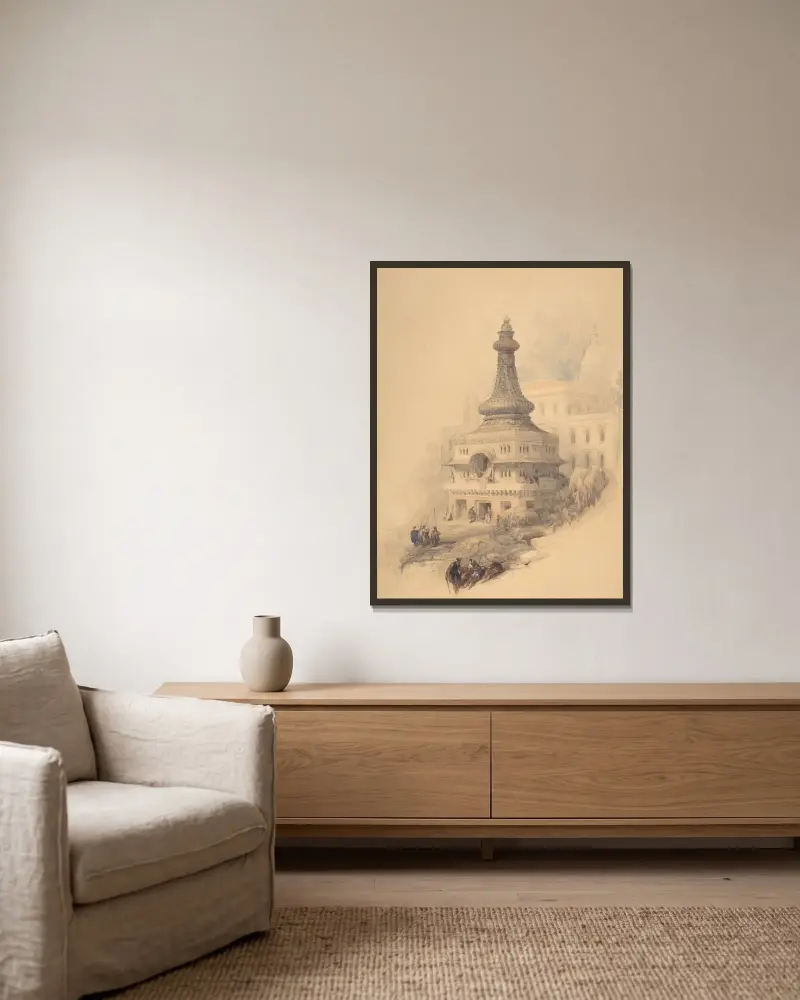 Oriental Scene av David Roberts inramad på en vägg