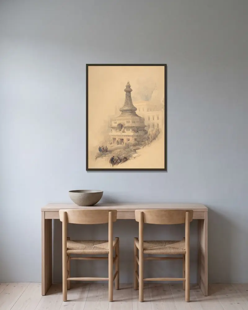 Oriental Scene av David Roberts inramad på en vägg