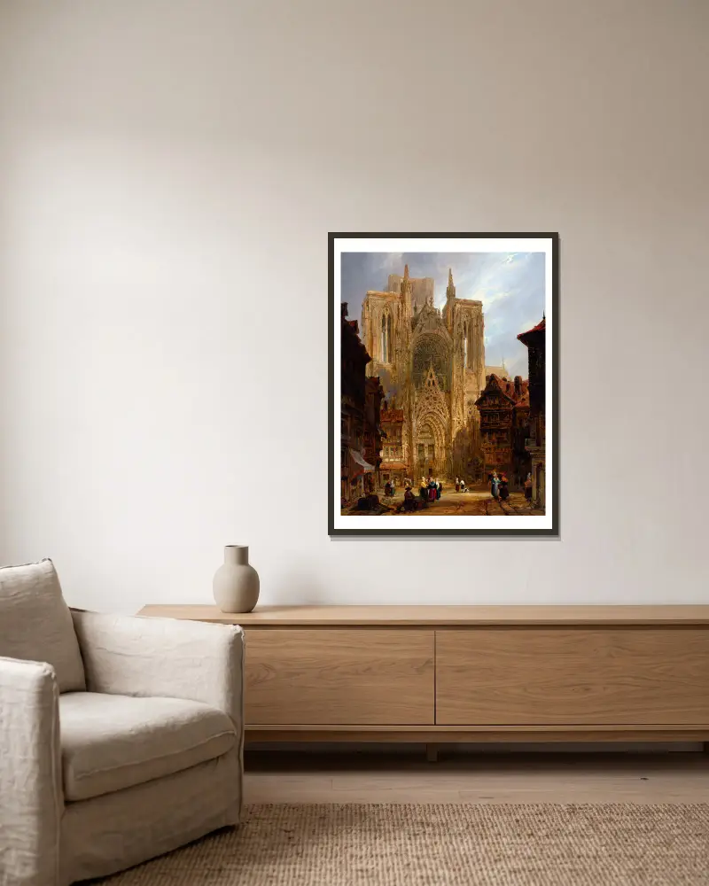 Kathedrale von Rouen von David Roberts gerahmt an einer Wand