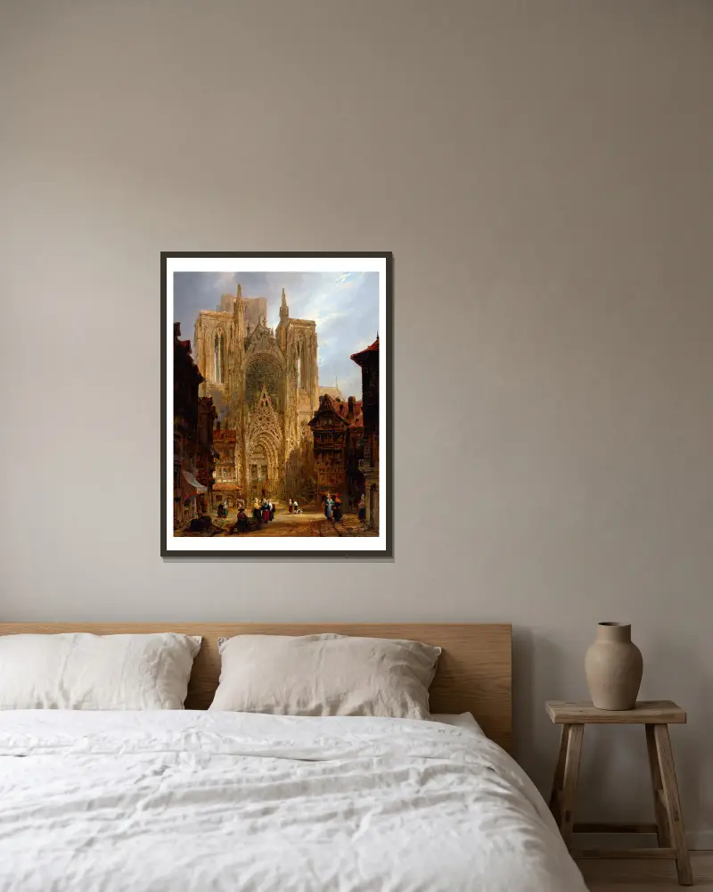 Kathedrale von Rouen von David Roberts gerahmt an einer Wand
