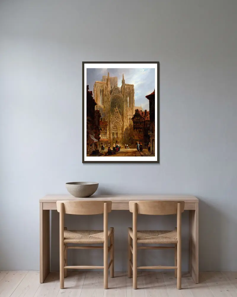 Kathedrale von Rouen von David Roberts gerahmt an einer Wand