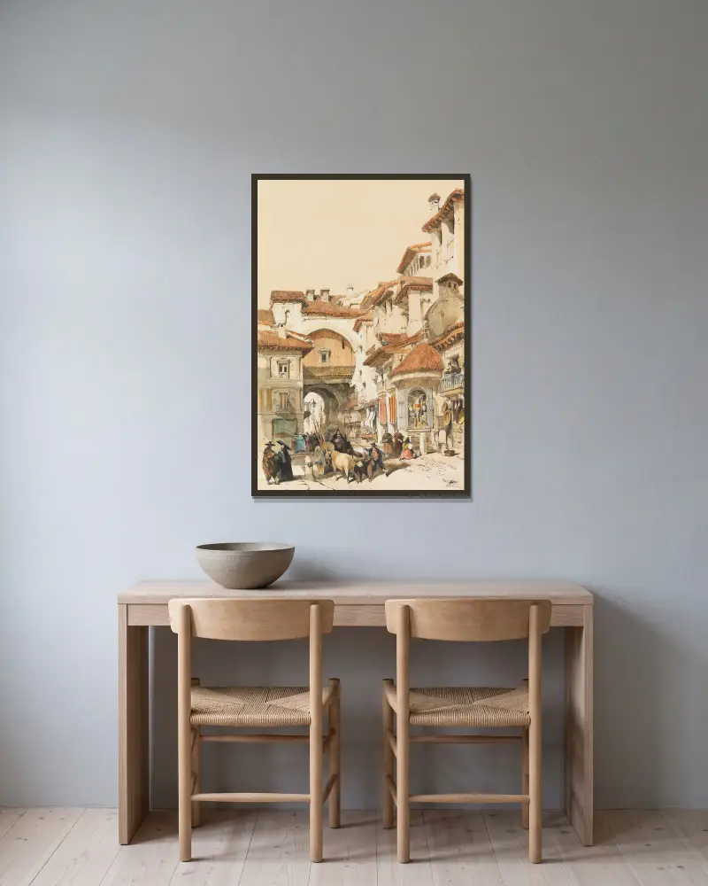 Skizzen aus Spanien von David Roberts gerahmt an einer Wand