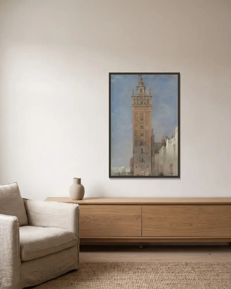 The Giralda, Seville av David Roberts inramad på en vägg