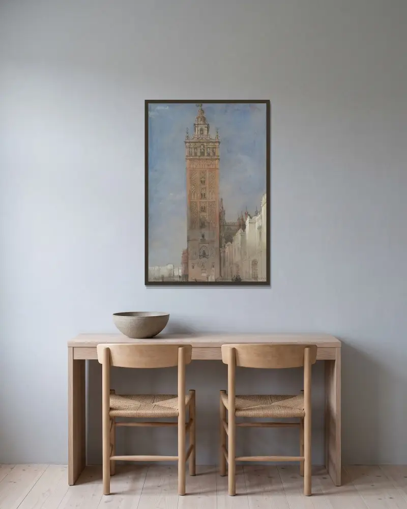 The Giralda, Seville av David Roberts inramad på en vägg
