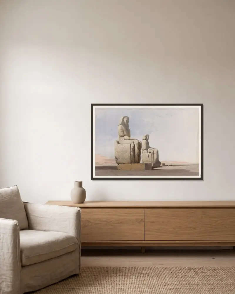 Theben. 4. Dez. 1838. von David Roberts gerahmt an einer Wand