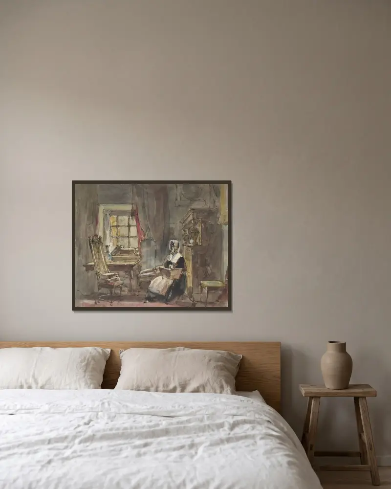 „An old time chamber it was" – Szene aus „Theodore Hook" von Sir David Wilkie gerahmt an einer Wand