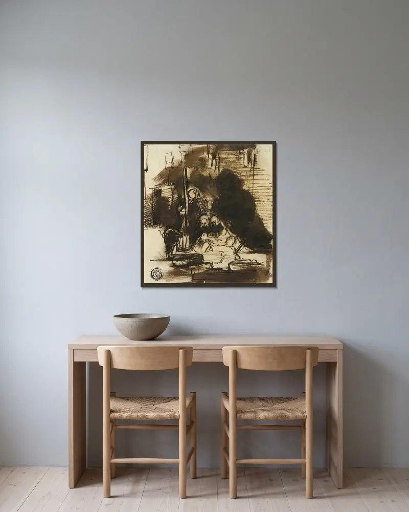 Att finna Skottlands regalier av Sir David Wilkie inramad på en vägg
