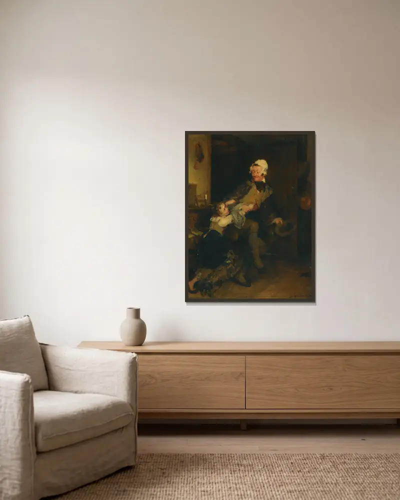 Großmutters Haube von Sir David Wilkie gerahmt an einer Wand