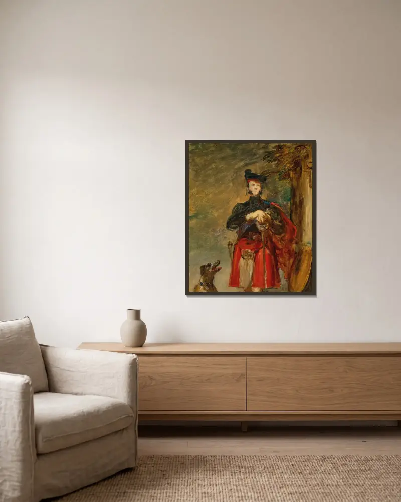 Prins Augustus Frederick, hertig av Sussex av Sir David Wilkie inramad på en vägg