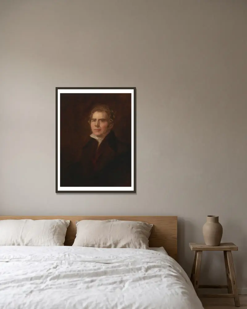 Selbstporträt von Sir David Wilkie gerahmt an einer Wand